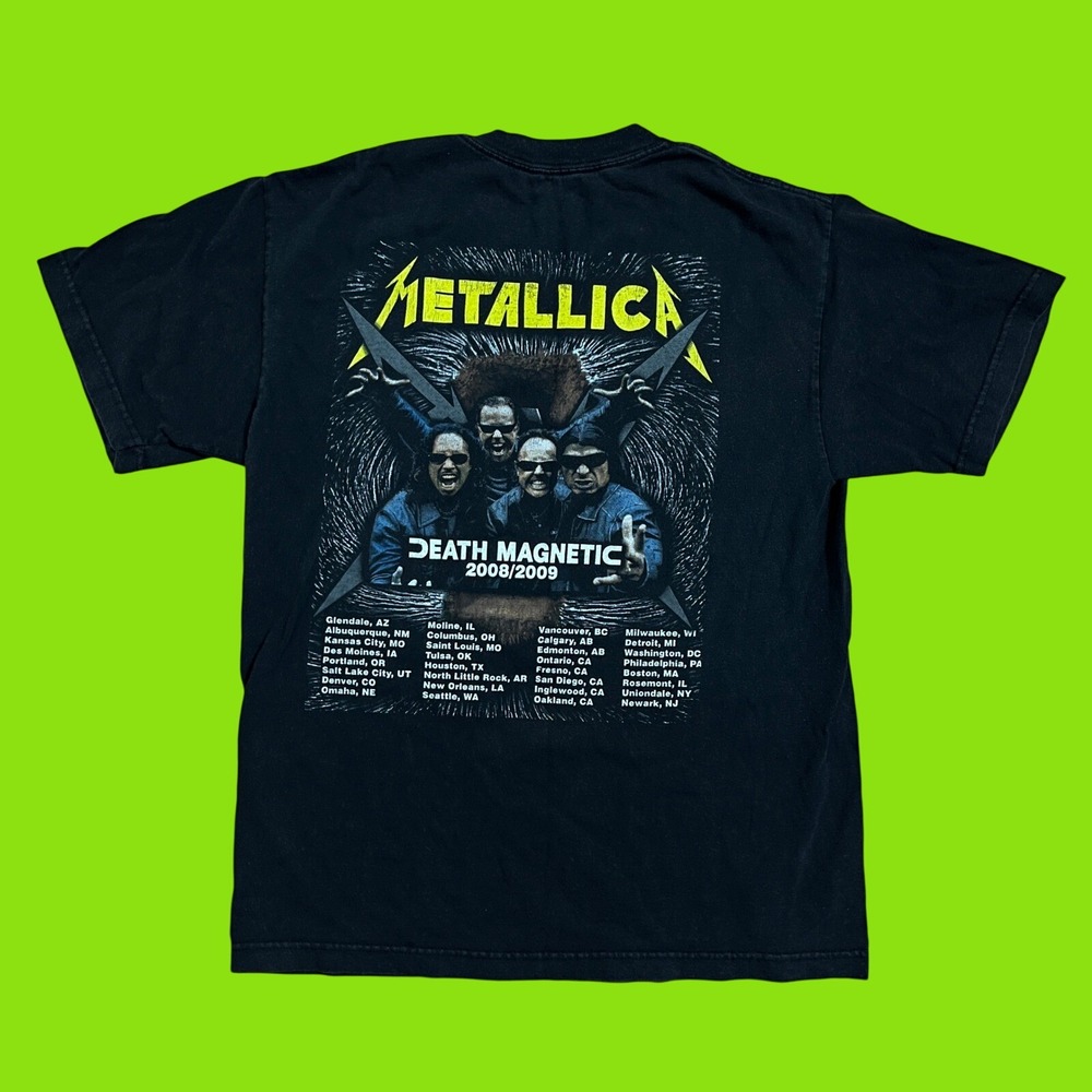 Vintage Metallica Death Magnetic 2008 2009 World Tour Shirt Black Medium Concert